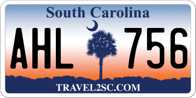 SC license plate AHL756