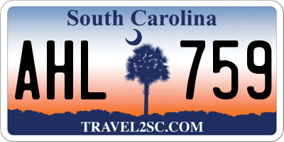 SC license plate AHL759