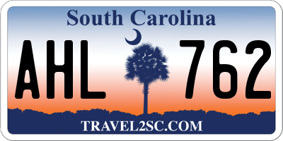 SC license plate AHL762