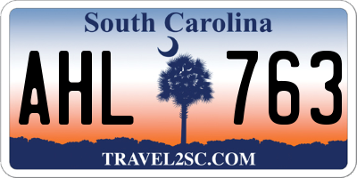SC license plate AHL763
