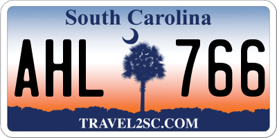 SC license plate AHL766