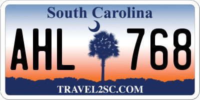 SC license plate AHL768