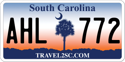 SC license plate AHL772