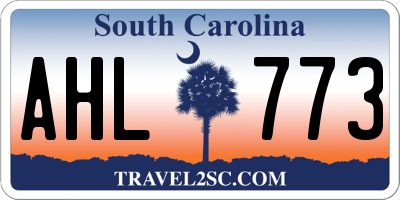 SC license plate AHL773