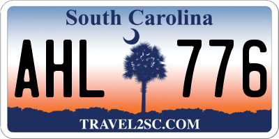 SC license plate AHL776