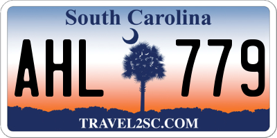 SC license plate AHL779