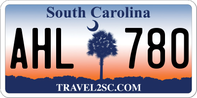 SC license plate AHL780