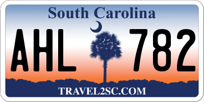 SC license plate AHL782