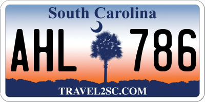 SC license plate AHL786