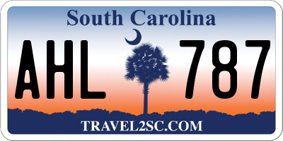 SC license plate AHL787
