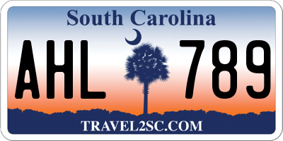 SC license plate AHL789