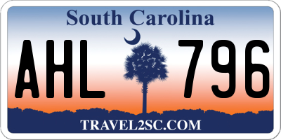 SC license plate AHL796