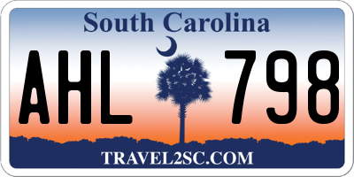 SC license plate AHL798