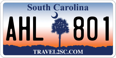 SC license plate AHL801