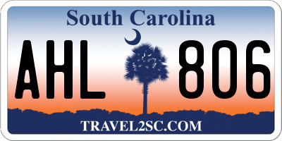 SC license plate AHL806