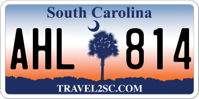 SC license plate AHL814