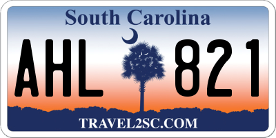 SC license plate AHL821