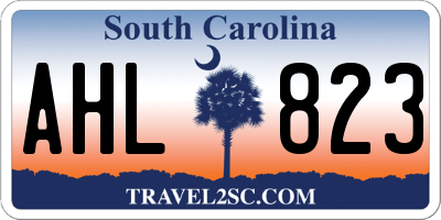 SC license plate AHL823