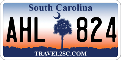 SC license plate AHL824