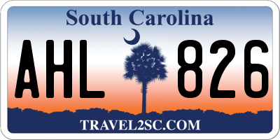 SC license plate AHL826