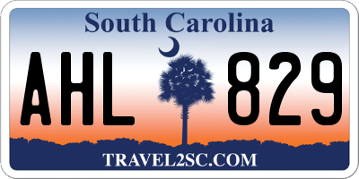 SC license plate AHL829