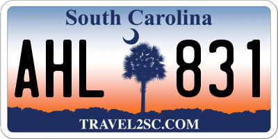 SC license plate AHL831