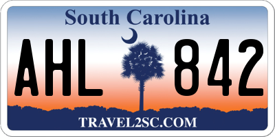 SC license plate AHL842