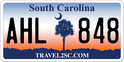 SC license plate AHL848