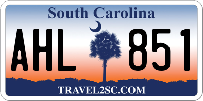 SC license plate AHL851