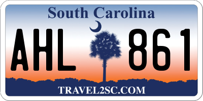 SC license plate AHL861