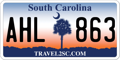 SC license plate AHL863