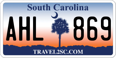 SC license plate AHL869