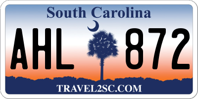 SC license plate AHL872