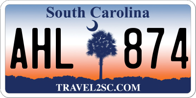 SC license plate AHL874