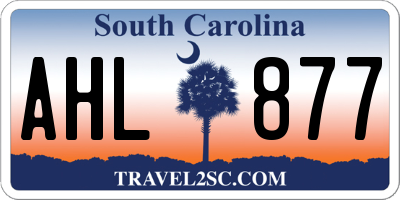 SC license plate AHL877