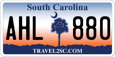 SC license plate AHL880
