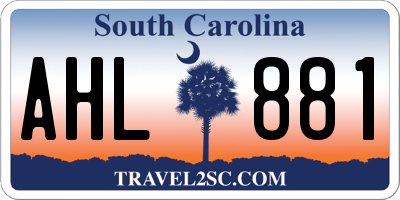 SC license plate AHL881