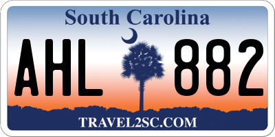 SC license plate AHL882