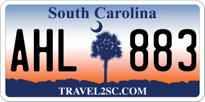 SC license plate AHL883