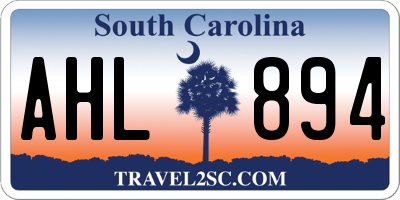 SC license plate AHL894