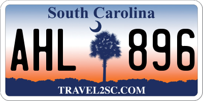 SC license plate AHL896