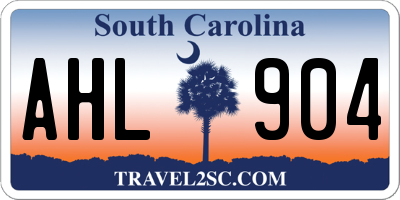 SC license plate AHL904
