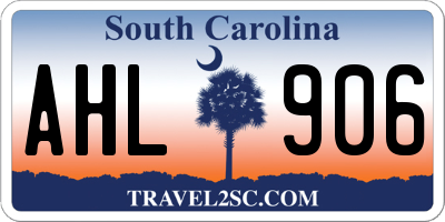 SC license plate AHL906