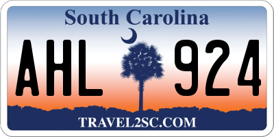 SC license plate AHL924