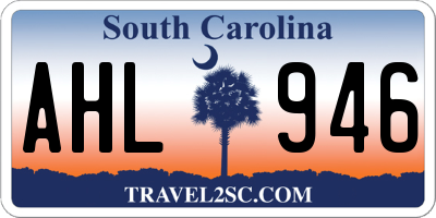 SC license plate AHL946
