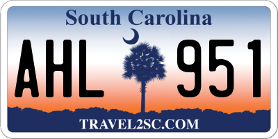 SC license plate AHL951