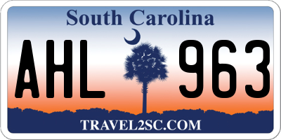 SC license plate AHL963