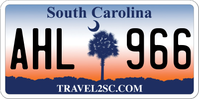 SC license plate AHL966