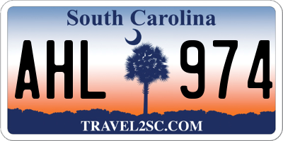 SC license plate AHL974
