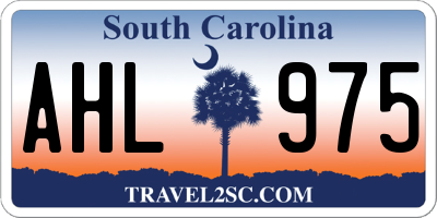 SC license plate AHL975
